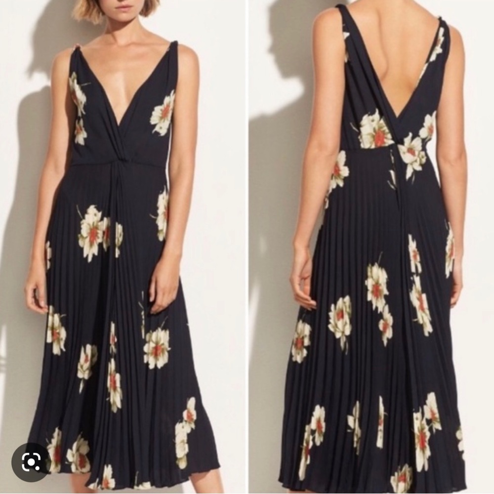 Vince Pleated Gardenia Dress